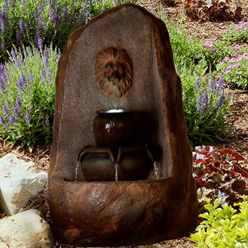 0886511497863 - PURE GARDEN LED LIGHTED ROCK FOUNTAIN WITH PUMP