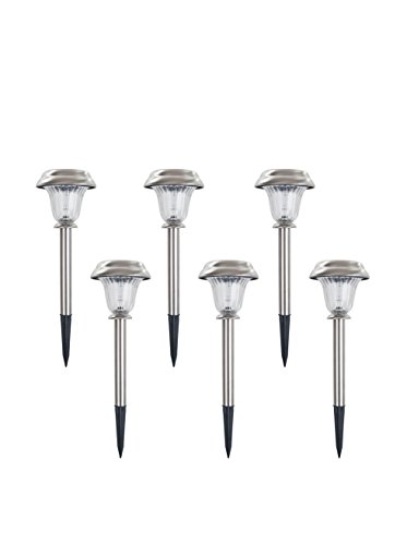 0886511626362 - PURE GARDEN 50-20 LED SOLAR CLASSIC GLASS PATHWAY LIGHTS (SET OF 6)