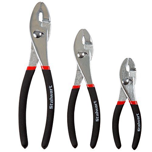 0886511836334 - STALWART 75-HT3004 UTILITY SLIP JOINT PLIER SET WITH STORAGE POUCH, 3 PIECE