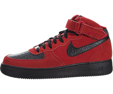 0886548049875 - NIKE 315123-606: AIR FORCE 1 MID 07 RED/BLACK CLASSIC RETRO BASKETBALL SHOES MEN (US MEN 10.5)
