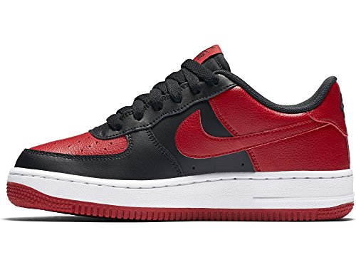 0886548615490 - NIKE BOY'S AIR FORCE 1 LOW BASKETBALL SNEAKER BLACK/GYM RED/WHITE 7Y