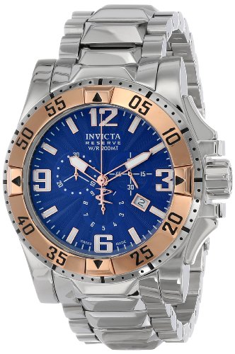 0886678108893 - INVICTA MEN'S 10889 EXCURSION RESERVE CHRONOGRAPH BLUE TEXTURED DIAL STAINLESS STEEL WATCH