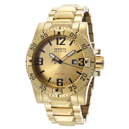 0886678147007 - INVICTA MEN'S 14036 EXCURSION RESERVE GOLD TONE DIAL 18K GOLD ION-PLATED STAINLESS STEEL WATCH