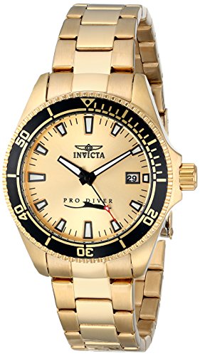 0886678184583 - INVICTA WOMEN'S 15138SYB PRO DIVER 18K GOLD ION-PLATED DIVE WATCH