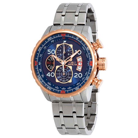 0886678210237 - INVICTA MEN'S 17203 AVIATOR STAINLESS STEEL AND 18K ROSE GOLD ION-PLATED WATCH
