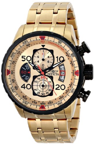 0886678210251 - INVICTA MEN'S 17205 AVIATOR 18K GOLD ION-PLATED WATCH