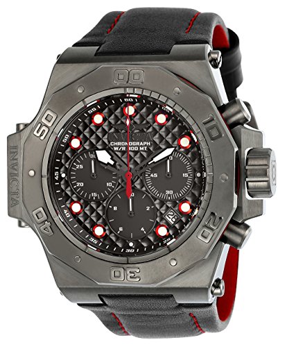 0886678282098 - INVICTA MEN'S 'AKULA' QUARTZ STAINLESS STEEL AND LEATHER CASUAL WATCH, COLOR:BLACK (MODEL: 23105)