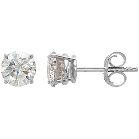 0886774671673 - LAB-CREATED MOISSANITE 14KT WHITE GOLD 5.0MM ROUND POST EARRINGS
