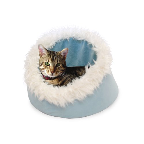 0886827863727 - PAW FELINE CAT COMFORT CAVERN PET BED, BLUE