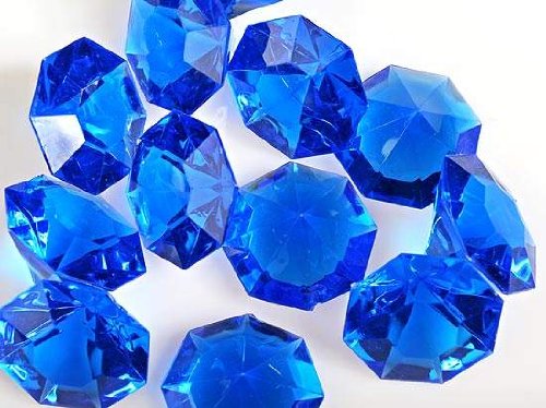 0886895475211 - ROYAL BLUE 25 CARAT ACRYLIC DIAMONDS - 36 ACRYLIC GEMS - BIG BLING