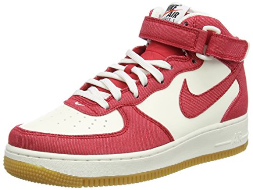 0886916951793 - NIKE MEN'S AIR FORCE 1 MID BASKETBALL SHOE UNIVERSITY RED/WHITE SIZE 12