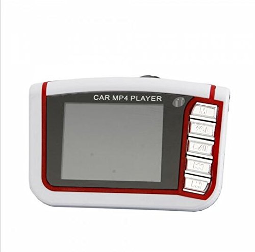 0886961026828 - 1.8 LCD CAR MP4 PLAYER WIRELESS FM TRANSMITTER WHITE & RED