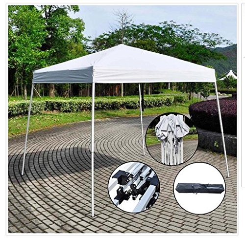 0886961028785 - POP-UP CANOPY TENT - 10′ X 10′ EASY POP UP WEDDING PARTY TENT FOLDABLE WITH BAG WHITE