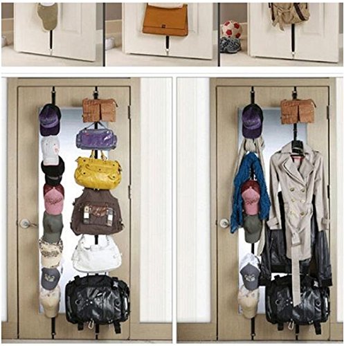 0886961028938 - ROLL OVER IMAGE TO ZOOM IN SHARE THIS: 2PCS CAP RACK OVER THE DOOR HANGER PURSE CLOTHES HAT STORAGE FITS HATS VISORS STRAP