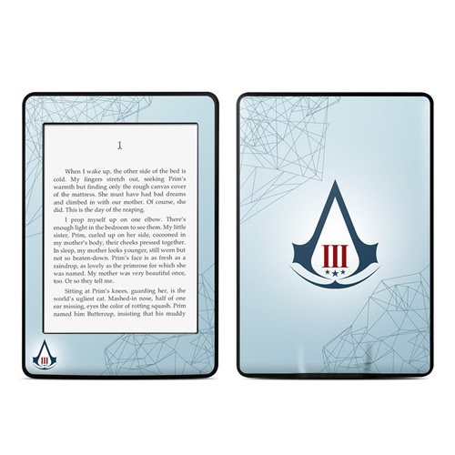 0886990113261 - KINDLE PAPERWHITE SKIN KIT/DECAL - ASSASSIN'S CREED 3 CREST, BLUE