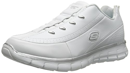 0887047586335 - SKECHERS ELITE CLASS (WHITE/SILVER) WOMEN'S LACE UP CASUAL SHOES