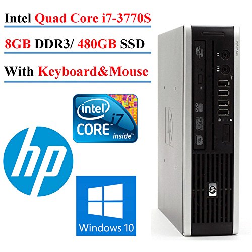 0887111649768 - 2017 HP 8300 ELITE ULTRA SMALL FORM FACTOR DESKTOP, INTEL CORE I7-3770S 3.1GHZ QUAD-CORE, 8GB DDR3, 480GB SSD SOLID STATE DRIVE, DVDRW, WIN10 HOME (CERTIFIED REFURBISHED)