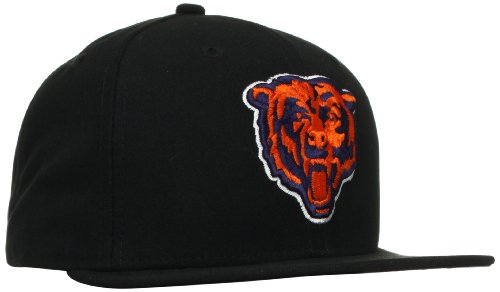 0887141267772 - NFL CHICAGO BEARS BLACK AND TEAM COLOR 59FIFTY FITTED CAP, BLACK/BLACK, 7 3/4