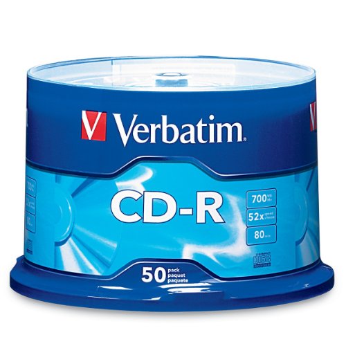 0887162076735 - VERBATIM 700 MB 52X 80 MINUTE BRANDED RECORDABLE DISC CD-R, 50-DISC SPINDLE 94691