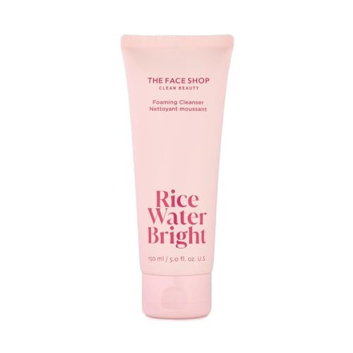 0887222108369 - THE FACE SHOP RICE WATER BRIGHT FOAMING FACIAL CLEANSER - BRIGHTENING - HYDRATING - CERAMIDE - MOISTURIZING - GENTLE VEGAN FACE CLEANSER FACE WASH - KOREAN SKIN CARE - 150ML