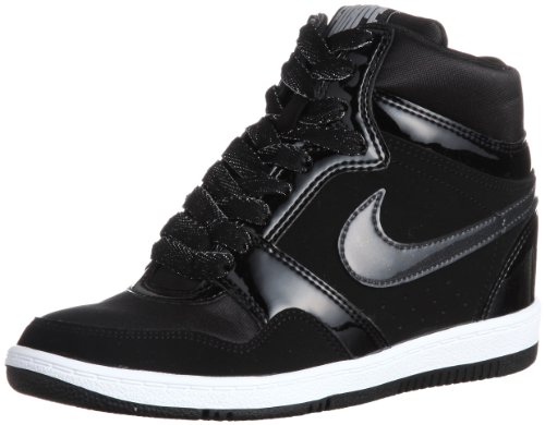 0887229495318 - NIKE WOMENS FORCE SKY HIGH TOP HIDDEN WEDGE FASHION SNEAKERS -BLACK/ANTHRACITE