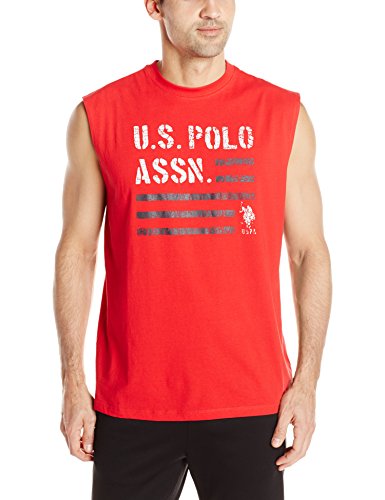 0887260267776 - U.S. POLO ASSN.. MEN'S AMERICANA MUSCLE TEE, ENGINE RED, LARGE