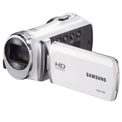 0887276013527 - SAMSUNG F90 WHITE CAMCORDER WITH 2.7 LCD SCREEN AND HD VIDEO RECORDING