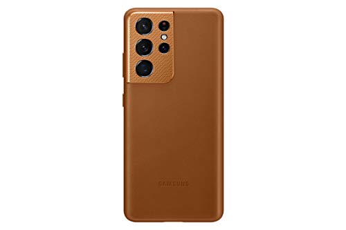 0887276509068 - SAMSUNG GALAXY S21 ULTRA CASE, LEATHER BACK COVER - BROWN (US VERSION)