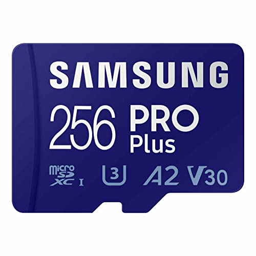 0887276729152 - SAMSUNG PRO PLUS MICROSD MEMORY CARD + ADAPTER, 256GB MICROSDXC, UP TO 180 MB/S, FULL HD & 4K UHD, UHS-I, C10, U3, V30, A2 FOR ANDROID PHONES, TABLETS, GOPRO, DJI DRONE, MB-MD256SA/AM, 2023