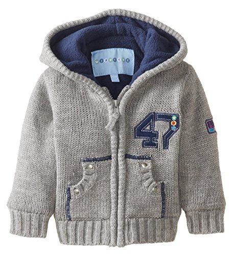 0887310196896 - WIPPETTE BABY BOYS' 47 SWEATER COAT, HEATHER GREY, 12 MONTHS