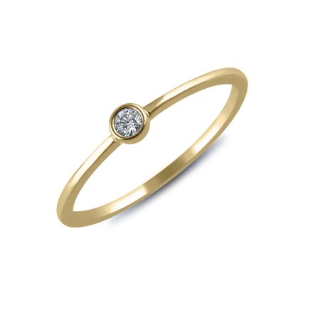 0887324001940 - 1/20 CTTW DIAMOND BEZEL RING (VS CLARITY, G-H COLOR) IN 14K YELLOW GOLD