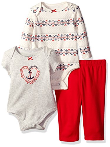 0887346098515 - NAUTICA BABY 3 PIECE BODYSUITS AND PANT SET, CREAM, 0-3 MONTHS