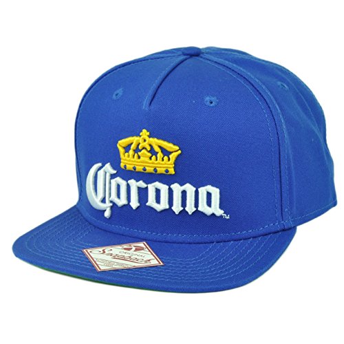 0887439621170 - CORONA SNAPBACK FLAT BILL BLUE ALCOHOL MEXICAN BEER LAGER HAT CAP BEVERAGE MALT