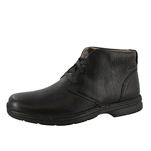 0887460174164 - CLARKS SENNER AVE (BLACK TUMBLED LEATHER) MEN'S LACE-UP BOOTS
