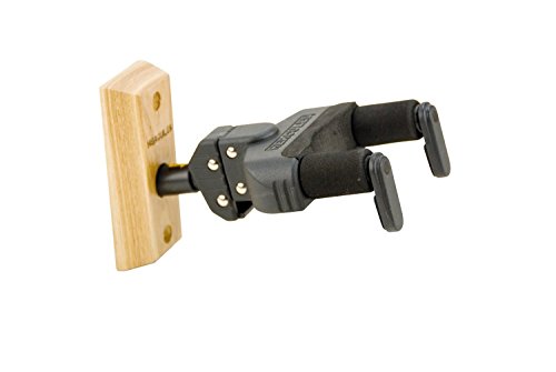 0887471950122 - HERCULES GSP38WB MOUNTABLE ACOUSTIC GUITAR WALL HANGER WITH WOOD BASE AND AUTO GRIP SYSTEM