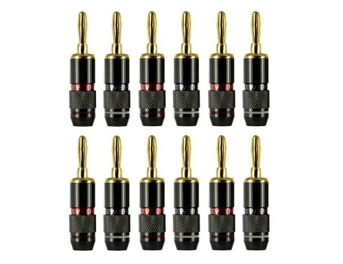 0887471967809 - SEWELL DIRECT SW-29221 PRO MAESTRO BANANA PLUGS WITH GOLD CONNECTORS, 6-PAIR (RED/BLACK)