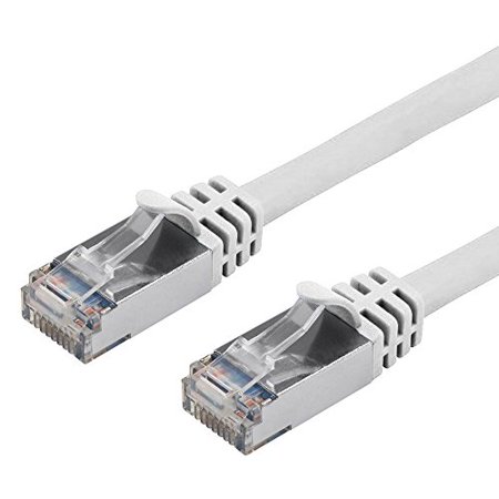 0887503159967 - BUHBO 1 FT CAT7 SHIELDED RJ45 ETHERNET NETWORK SNAGLESS CABLE 10GBPS 600 MHZ, WHITE