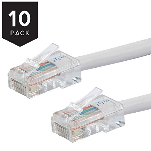 0887503160727 - BUHBO 3 FT CAT 5E UTP ETHERNET NETWORK NON BOOTED PATCH CABLE (10-PACK), WHITE