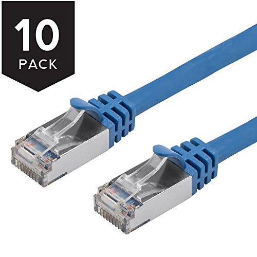 0887503163261 - BUHBO 5 FT CAT7 SHIELDED RJ45 ETHERNET NETWORK SNAGLESS CABLE 10GBPS 600 MHZ (10-PACK) BLUE