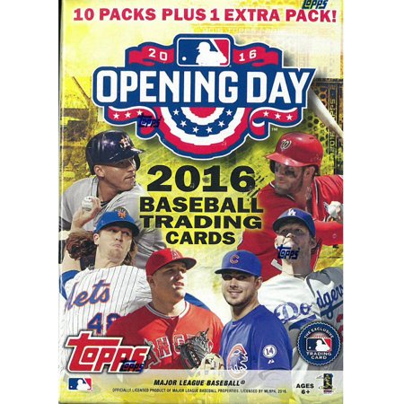 0887521045280 - MLB 2016 TOPPS OPENING DAY BASEBALL BLASTER BOX TRADING CARDS, SMALL, BLACK