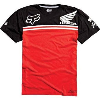 0887537314196 - HONDA MOTORCYCLE OFFICIALLY LICENSED FOX RACE TECH MEN'S SHORT-SLEEVE T-SHIRT/TEE, BLACK/RED, 2X-LARGE