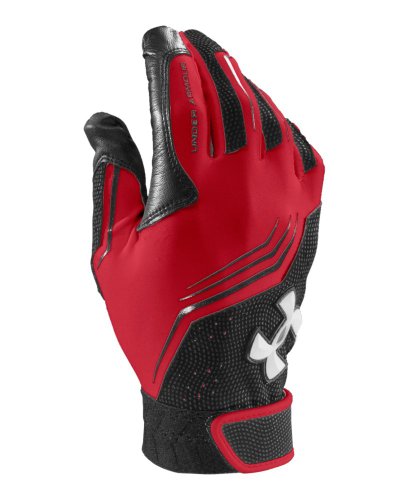 0887547680090 - UNDER ARMOUR MEN'S UA CLEAN UP BATTING GLOVES EXTRA EXTRA LARGE RED