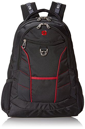0887597169552 - SWISSGEAR 1775 BLACK LAPTOP BACKPACK WITH RED ACCENTS