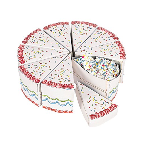 0887600416093 - BIRTHDAY CAKE SLICE TREAT BOXES (10PC)