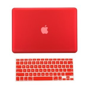 0887600559776 - TOPCASE® 2 IN 1 ULTRA SLIM LIGHT WEIGHT RUBBERIZED HARD CASE COVER AND KEYBOARD COVER FOR MACBOOK PRO 13-INCH 13 (A1278/WITH OR WITHOUT THUNDERBOLT) WITH TOPCASE® MOUSE PAD (MACBOOK PRO 13 A1278, RED)