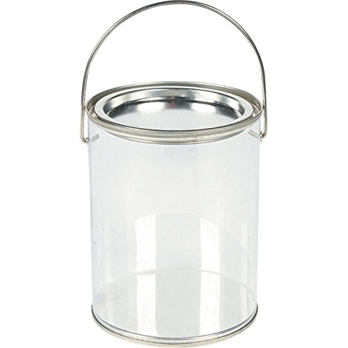 0887600602670 - PLASTIC CLEAR PAINT CAN CONTAINER CRAFT DECORATING ARTIST BUCKETS - GREAT FOR PARTY OR BABY SHOWER DECORATIONS - PACK OF 6
