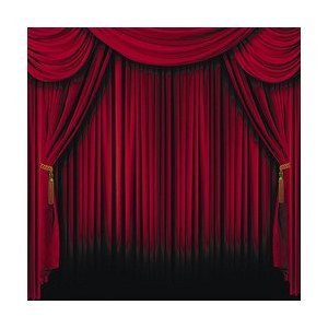 0887600871779 - FUN EXPRESS RED CURTAIN BACKDROP BANNER DECORATION (2 PIECE)