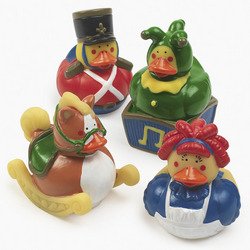 0887600907690 - 12 VINTAGE CLASSIC CHRISTMAS HOLIDAY TOY RUBBER DUCKIES DUCKS DUCKYS