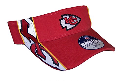 8876082440636 - KANSAS CITY CHIEFS VELCRO ADJUSTABLE ONE SIZE FITS ALL ON FIELD SIDELINE VISOR NFL AUTHENTIC HAT CAP - RED OSFA