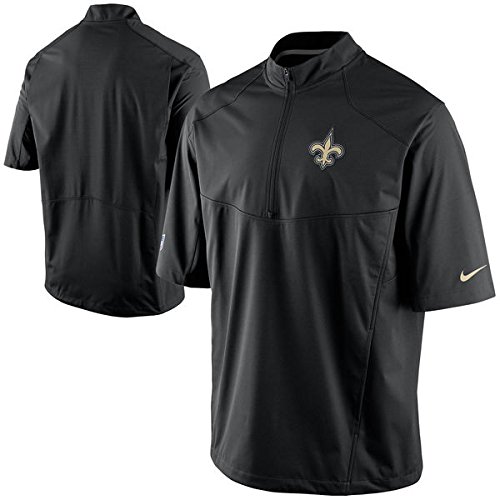 8876082468234 - NIKE NEW ORLEANS SAINTS ADULT LARGE 1/4 ZIP ON FIELD AUTHENTIC HOT JACKET SIDELINE HEAVY DUTY LINED PLAYERS & COACHES PULLOVER - BLACK
